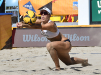 Belliero Piccinin J. and Cavestro G. (Purple) play against Orsi Toth R. (#2) and Bianchi G. (#1) (White) during the 16/8 final of the Fonzie...