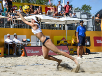 Belliero Piccinin J. and Cavestro G. (Purple) play against Orsi Toth R. (#2) and Bianchi G. (#1) (White) during the 16/8 final of the Fonzie...