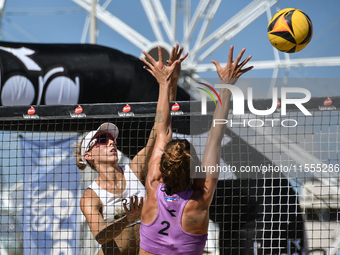 Belliero Piccinin J. and Cavestro G. (Purple) play against Orsi Toth R. (#2) and Bianchi G. (#1) (White) during the 16/8 final of the Fonzie...