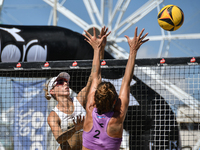 Belliero Piccinin J. and Cavestro G. (Purple) play against Orsi Toth R. (#2) and Bianchi G. (#1) (White) during the 16/8 final of the Fonzie...