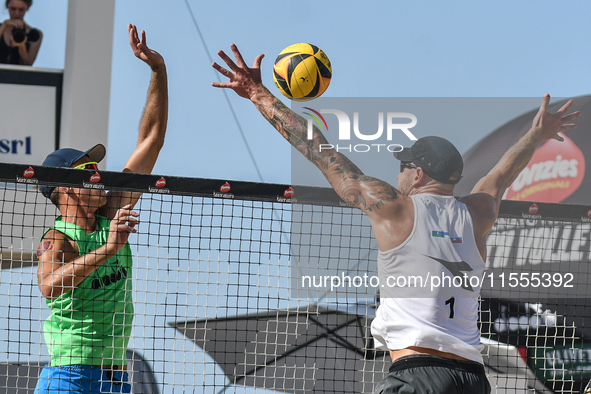 #2 LUPO D. - #1 ZAYTSEV I. (White) vs #1 COTTAFAVA S. - #2 BASSEREAU R. (Green) during the quarter-final of Fonzies Campionato Italiano Asso...