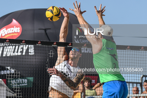 #2 LUPO D. - #1 ZAYTSEV I. (White) vs #1 COTTAFAVA S. - #2 BASSEREAU R. (Green) during the quarter-final of Fonzies Campionato Italiano Asso...