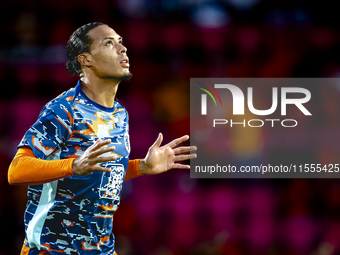 Netherlands defender Virgil van Dijk plays during the match between the Netherlands and Bosnia and Herzegovina at the Philips Stadium for th...