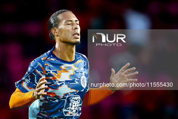 Netherlands defender Virgil van Dijk plays during the match between the Netherlands and Bosnia and Herzegovina at the Philips Stadium for th...