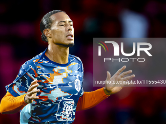 Netherlands defender Virgil van Dijk plays during the match between the Netherlands and Bosnia and Herzegovina at the Philips Stadium for th...