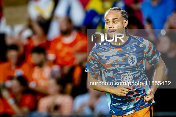 Netherlands midfielder Xavi Simons plays during the match between the Netherlands and Bosnia and Herzegovina at the Philips Stadium for the...