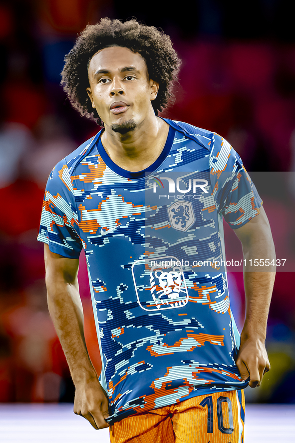 Netherlands forward Joshua Zirkzee during the match between the Netherlands and Bosnia and Herzegovina at the Philips Stadium for the UEFA N...