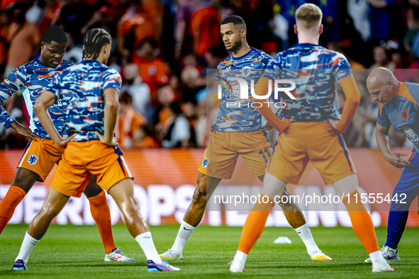 Netherlands forward Cody Gakpo plays during the match between the Netherlands and Bosnia and Herzegovina at the Philips Stadium for the UEFA...