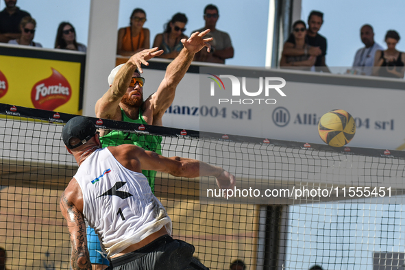 #2 LUPO D. - #1 ZAYTSEV I. (White) vs #1 COTTAFAVA S. - #2 BASSEREAU R. (Green) during the quarter-final of Fonzies Campionato Italiano Asso...