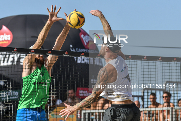 #2 LUPO D. - #1 ZAYTSEV I. (White) vs #1 COTTAFAVA S. - #2 BASSEREAU R. (Green) during the quarter-final of Fonzies Campionato Italiano Asso...