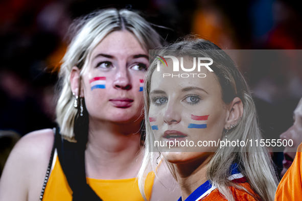 Supporters of the Netherlands during the match between the Netherlands and Bosnia and Herzegovina at the Philips Stadium for the UEFA Nation...