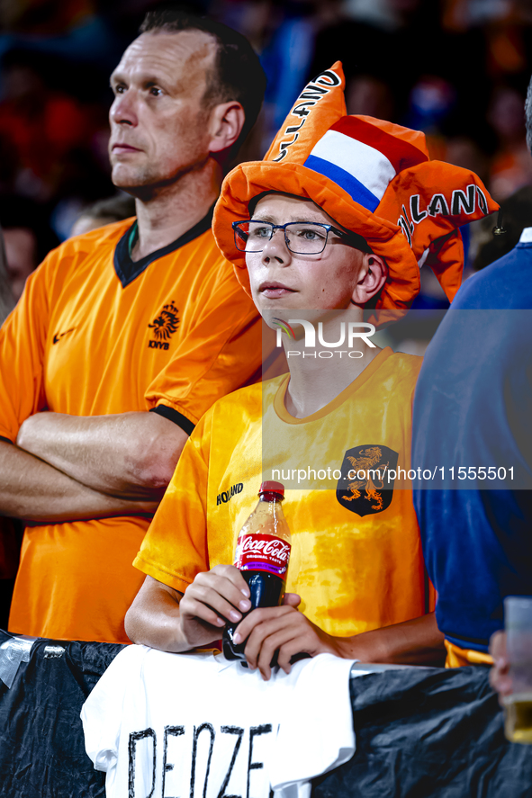 Supporters of the Netherlands during the match between the Netherlands and Bosnia and Herzegovina at the Philips Stadium for the UEFA Nation...