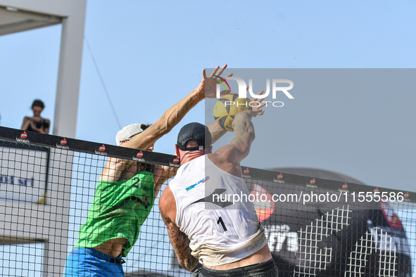 #2 LUPO D. - #1 ZAYTSEV I. (White) vs #1 COTTAFAVA S. - #2 BASSEREAU R. (Green) during the quarter-final of Fonzies Campionato Italiano Asso...