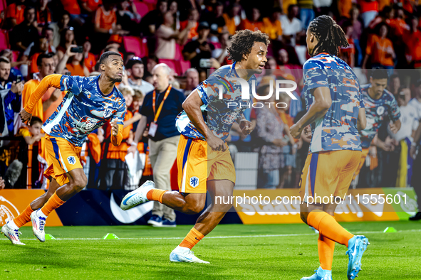 Netherlands forward Joshua Zirkzee during the match between the Netherlands and Bosnia and Herzegovina at the Philips Stadium for the UEFA N...