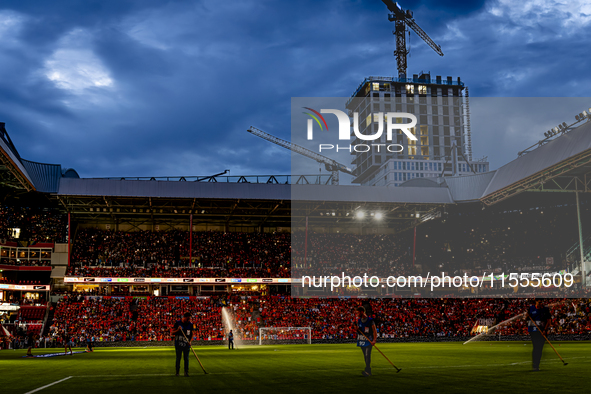 The atmosphere in the stadium during the match between the Netherlands and Bosnia and Herzegovina at the Philips Stadium for the UEFA Nation...