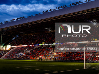 The atmosphere in the stadium during the match between the Netherlands and Bosnia and Herzegovina at the Philips Stadium for the UEFA Nation...