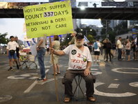 Thousands of Israelis protest against the Israeli government, calling for the immediate release of the hostages still held by Hamas in Gaza,...