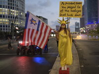 Thousands of Israelis protest against the Israeli government, calling for the immediate release of the hostages still held by Hamas in Gaza,...