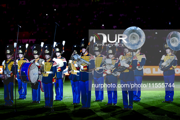 The atmosphere in the stadium during the match between the Netherlands and Bosnia and Herzegovina at the Philips Stadium for the UEFA Nation...