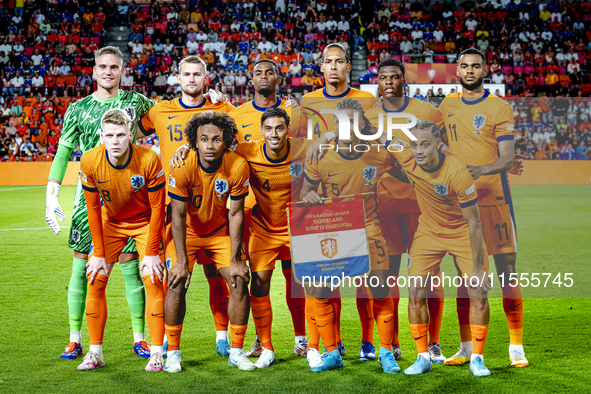 Netherlands goalkeeper Bart Verbruggen, Netherlands defender Matthijs de Ligt, Netherlands midfielder Ryan Gravenberch, Netherlands defender...