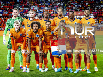 Netherlands goalkeeper Bart Verbruggen, Netherlands defender Matthijs de Ligt, Netherlands midfielder Ryan Gravenberch, Netherlands defender...