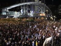 Thousands of Israelis protest against the Israeli government, calling for the immediate release of the hostages still held by Hamas in Gaza,...