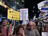 Thousands of Israelis protest against the Israeli government, calling for the immediate release of the hostages still held by Hamas in Gaza,...