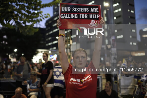 Thousands of Israelis protest against the Israeli government, calling for the immediate release of the hostages still held by Hamas in Gaza,...