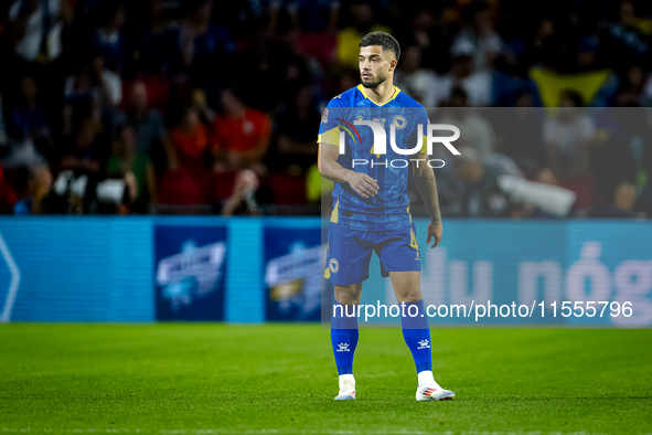 Bosnia and Herzegovina defender Jusuf Gazibegovic plays during the match between the Netherlands and Bosnia and Herzegovina at the Philips S...