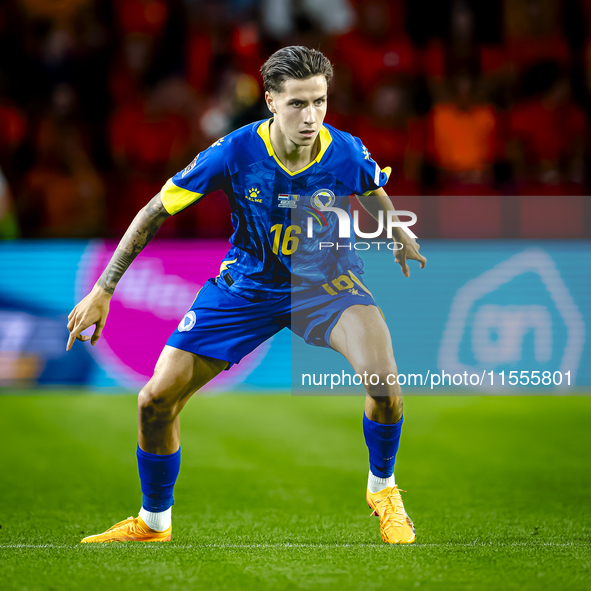 Bosnia and Herzegovina midfielder Denis Huseinbasic plays during the match between the Netherlands and Bosnia and Herzegovina at the Philips...