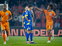 Netherlands forward Joshua Zirkzee plays during the match between the Netherlands and Bosnia and Herzegovina at the Philips Stadium for the...