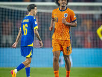 Netherlands forward Joshua Zirkzee plays during the match between the Netherlands and Bosnia and Herzegovina at the Philips Stadium for the...