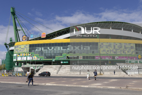 An exterior view of the Sporting stadium in Lisbon, Portugal, on September 7, 2024. Sporting contests the process of electing the delegate t...