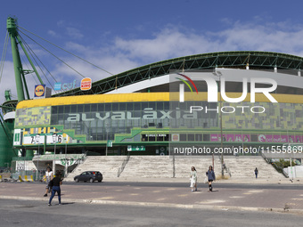 An exterior view of the Sporting stadium in Lisbon, Portugal, on September 7, 2024. Sporting contests the process of electing the delegate t...