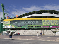 An exterior view of the Sporting stadium in Lisbon, Portugal, on September 7, 2024. Sporting contests the process of electing the delegate t...