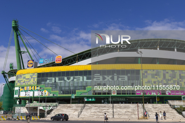 An exterior view of the Sporting stadium in Lisbon, Portugal, on September 7, 2024. Sporting contests the process of electing the delegate t...