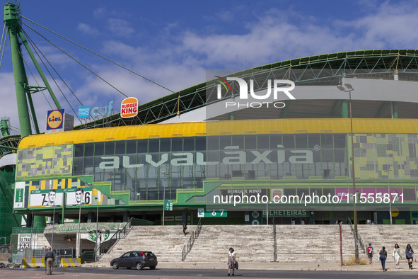 An exterior view of the Sporting stadium in Lisbon, Portugal, on September 7, 2024. Sporting contests the process of electing the delegate t...