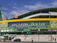 An exterior view of the Sporting stadium in Lisbon, Portugal, on September 7, 2024. Sporting contests the process of electing the delegate t...