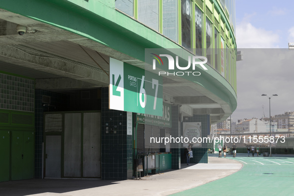 An exterior view of the Sporting stadium in Lisbon, Portugal, on September 7, 2024. Sporting contests the process of electing the delegate t...