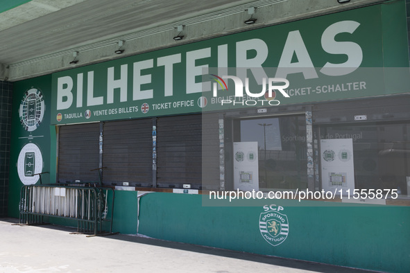 An exterior view of the Sporting stadium in Lisbon, Portugal, on September 7, 2024. Sporting contests the process of electing the delegate t...