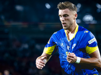 Bosnia and Herzegovina forward Ermedin Demirovic scores the 1-1 and celebrates the goal during the match between the Netherlands and Bosnia...