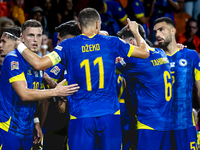 Bosnia and Herzegovina forward Ermedin Demirovic scores the 1-1 and celebrates the goal during the match between the Netherlands and Bosnia...