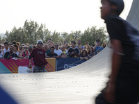 Augusto AKIO from Brazil wins the Argent Medal in Skateboarding Vert during the World Skate Games 2024 in Rome, Italy, on September 7, 2024....