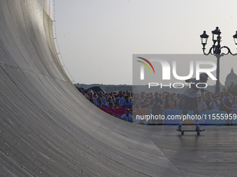 KHURY Gui from Brazil wins the gold medal in skateboarding vert during the World Skate Games in Rome, Italy, on September 7, 2024. (