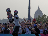 KHURY Gui from Brazil wins the gold medal in skateboarding vert during the World Skate Games in Rome, Italy, on September 7, 2024. (