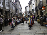 The annual parade of traditional costumes for the entroido, as the carnival is known in Galicia, takes place through the streets of Santiago...