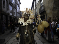 The annual parade of traditional costumes for the entroido, as the carnival is known in Galicia, takes place through the streets of Santiago...