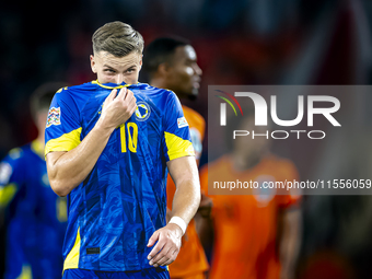 Bosnia and Herzegovina forward Ermedin Demirovic plays during the match between the Netherlands and Bosnia and Herzegovina at the Philips St...