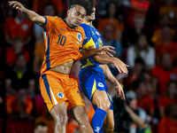 Netherlands forward Joshua Zirkzee plays during the match between the Netherlands and Bosnia and Herzegovina at the Philips Stadium for the...