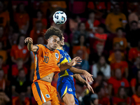 Netherlands forward Joshua Zirkzee plays during the match between the Netherlands and Bosnia and Herzegovina at the Philips Stadium for the...